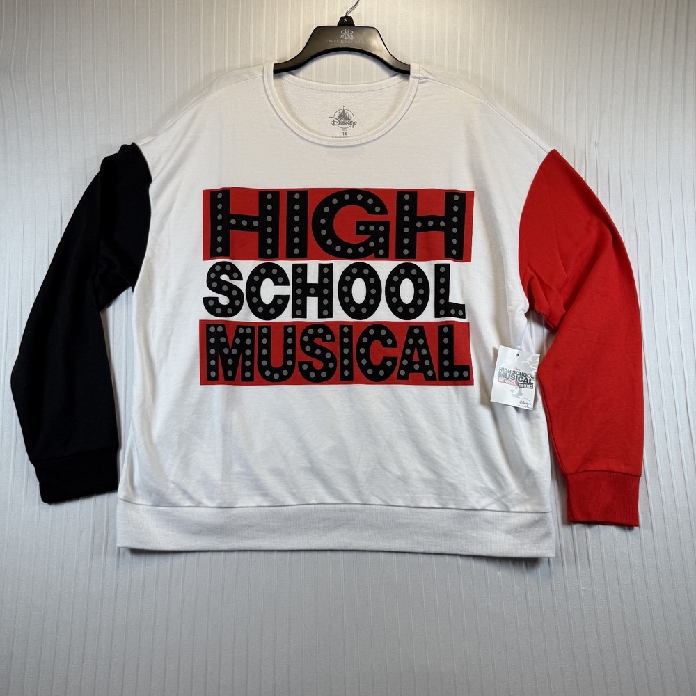Disney‎ High School Musical Sweatshirt Women 1X Graphic Colorblock Crewneck